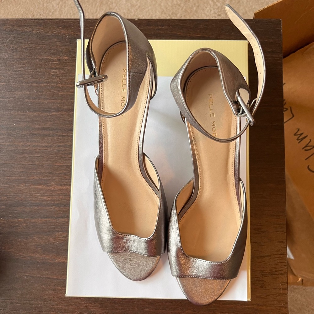 Silver dress pumps. Short heel. Worn once. Women’s 11